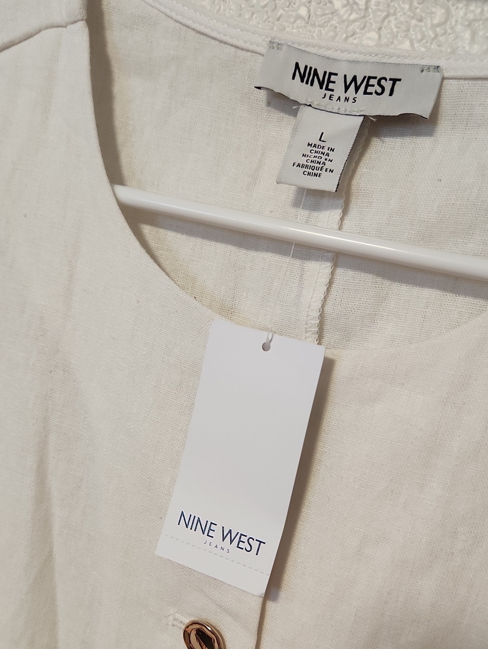 420.Nine West Linen Blend Vest - Picture 4 of 6